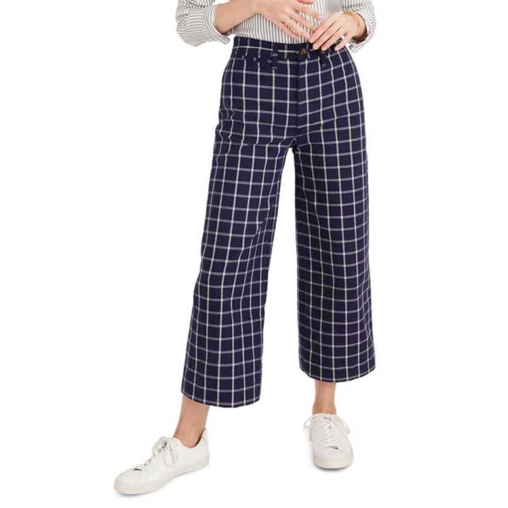 Madewell Emmett Wide Leg Crop Pants Dark Midnight